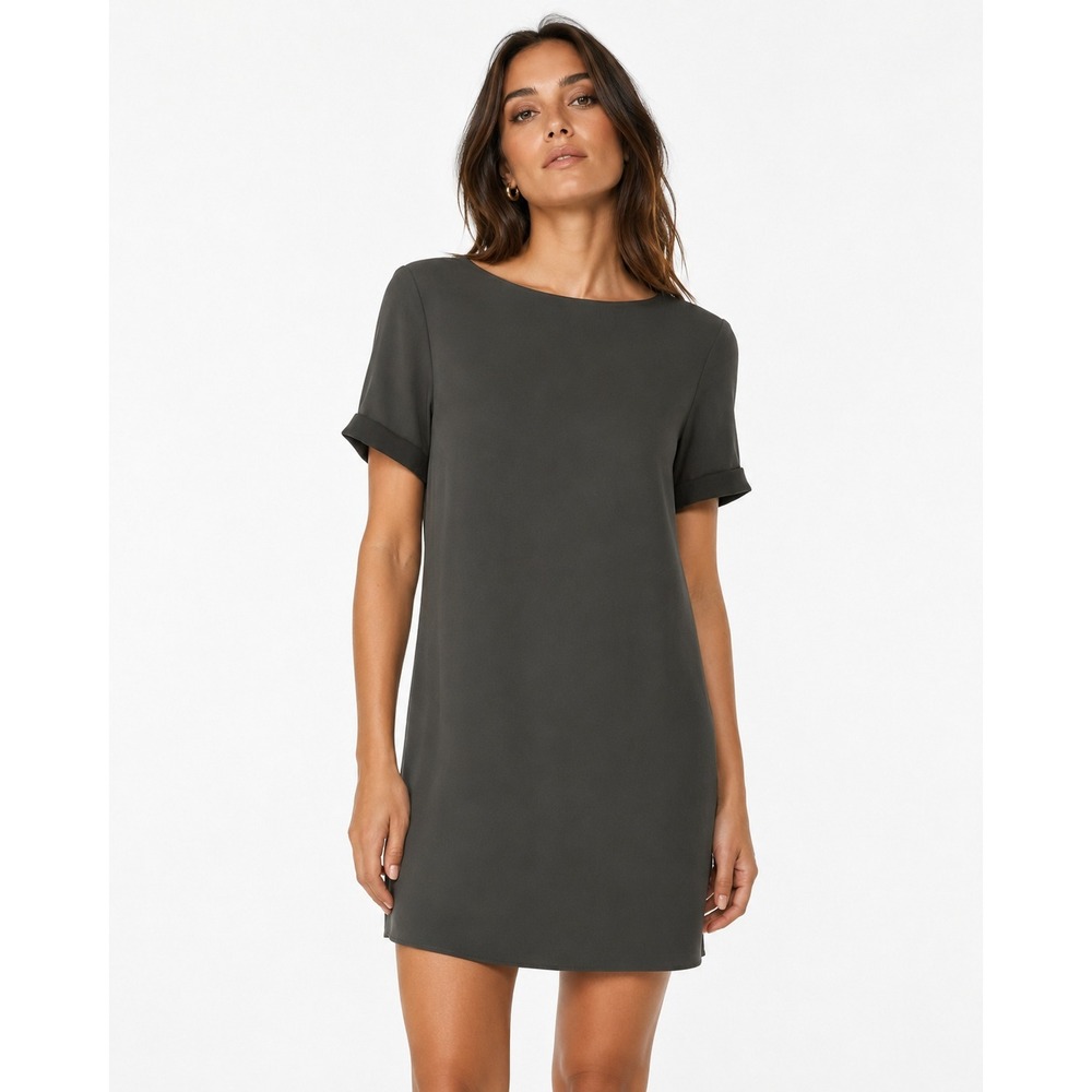 Theory Elvine Lifestyle Silk Blend Shift Dress Gray Size 2